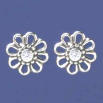 SPC CZ CUTOUT FLOWER STUD