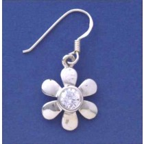 SPC 16MM DAISY DROP EARRING WITH CZ    =