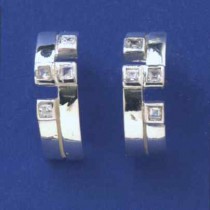 SPC SQ.CZ SET 7mm F.F HALF HOOP STUDS  -