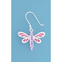 SPC PINK CZ/ENAMEL BUTTERFLY EARRING   =