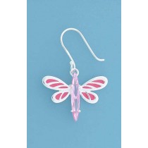 SPC PINK CZ/ENAMEL BUTTERFLY EARRING   =