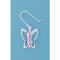 SPC MARQUIS PINK CZ BUTTERFLY EARRINGS =