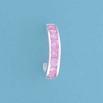SPC CHANNEL SET PINK CZ HOOP STUD