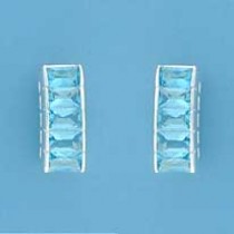SPC 11x7mm CHANNEL SET BLUE STONE STUDS=