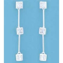 SPC 3 STONE SQ.CZ HINGED BAR DROPS     =