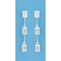 SPC 3 STONE RECT.CZ HINGED DROPS       =