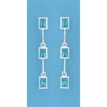 SPC 3 STONE RECT.BLUE HINGED DROPS     =