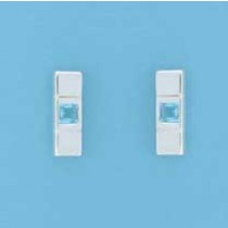 SPC SQ.SYN.TOPAZ SET RECT.STUD EARRING