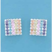 SPC 11mm SQUARE MULTI-COLOUR STONE STUDS