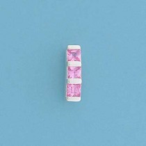SPC 3 SQ.PINK CZ CURVED STUDS          =