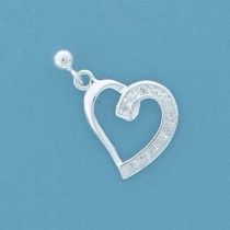 SPC PAVE SET CZ TIF HEART EARRINGS     =