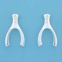 SPC CZ SET WISHBONE STUDS