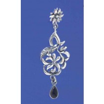 SPC ONYX FANCY FLOWERY DROP EARRING