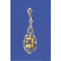 SPC CITRINE/MARCASITE FANCY DROPS      =