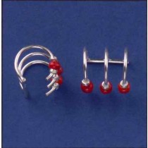 SPC 3 BAND WITH RED/BLACK BEADS EARCUFF-