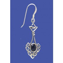 SPC CELTIC DESIGN ONYX DROP EARRING