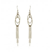 SPC DOUBLE OVAL/CHAIN DROP EARINGS