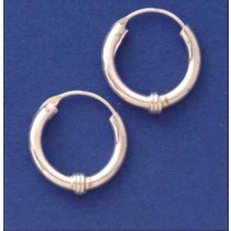 SPC 10mm BALI HOOP WITH BITS EARRING   =