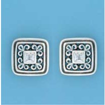 SPC SQ.CZ FILLIGREE SQ.STUDS           =