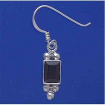 SPC 7x5 RECT.GARNET FANCY DROP EARRING