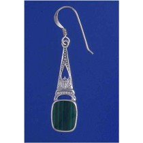 SPC MALACHITE FANCY DROP EARRING       =