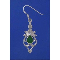 SPC GREEN AGATE DROP EARRING           =