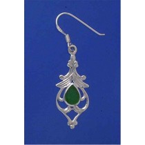 SPC GREEN AGATE DROP EARRING           =