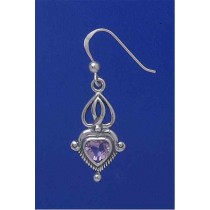 SPC CELTIC DESIGN AMETHYST HEART DROPS