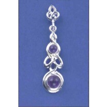 SPC 2 ROUND AMETHYST STONE CELTIC DROPS=