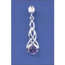 SPC 6mm AMETHYST CELTIC DROP EARRINGS  =