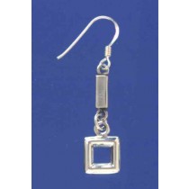 SPC BAR AND CUTOUT SQUARE DROP EARRING
