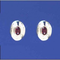 SPC OVAL GARNET SET 11x9 DOMED STUDS   =