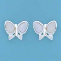 SPC INLAID PINK M.O.PCZ BUTTERFLY STUDS=