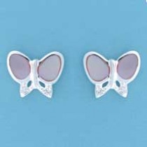 SPC INLAID M.O.P/CZ BUTTERFLY STUDS    =