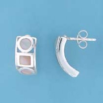SPC ROUND+SQ.PINK M.O.P CURVED STUDS