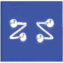 SPC ZIG-ZAG DOUBLE BALL STUD EARRINGS  =