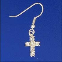 SPC CRYSTAL CROSS DROP EARRINGS