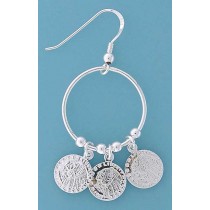 SPC HANGING COINS HOOP DROP EARINGS    =