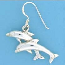 SPC CAST DOUBLE DOLPHIN DROP EARRING   =