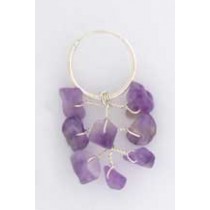 SPC 18mm HOOPS AMETHYST CHIPS DROPS