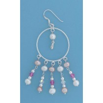 SPC 28mm CIRCLE/PEARLS+CRYSTALS EARRINGS