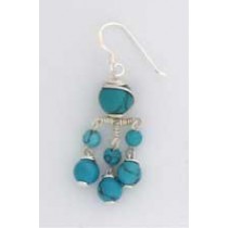 SPC TURQ BEADS DROP EARRINGS