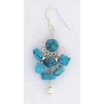 SPC TURQ CUBES DROP EARRINGS