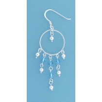 SPC CIRCLE DROP EARRING/BLUE CRYST.BEADS