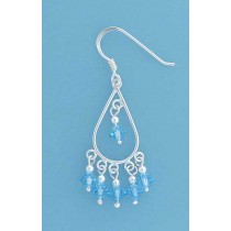 SPC TEARDROP DROP EARRING/BLUE CRYSTALS