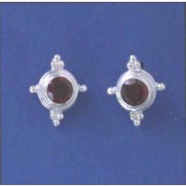 SP 6mm FANCY GARNET STUD               -