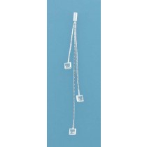 SPC 3 ROW CHAIN DROPS/SQ. CZ ENDS      =