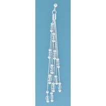 SPC WHITE CRYSTAL TASSLE DROP EARRINGS