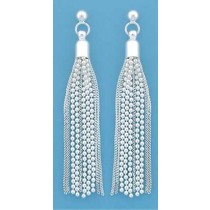 SPC CURB/BEAD CHAIN TASSLE EARRINGS    =