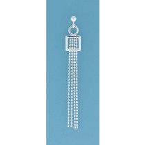 SPC BALLSTUD/SQUARE/4 ROW CHAIN EARRING=
